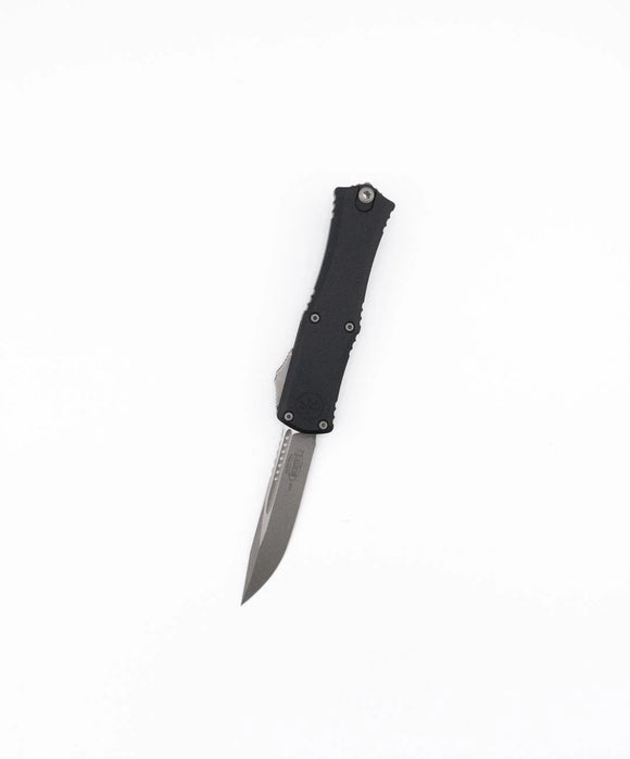Microtech Hera II Mini OTF Knife Apocalyptic Drop point M390MK Steel Blade/Black Aluminum Handle SKU 1703M-10AP