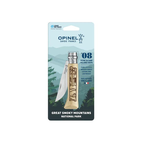 Opinel No. 8 National Parks Collection (Great Smoky Mountains) Stainless-Steel Blade/Beechwood Handle SKU 003244