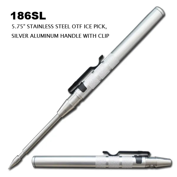 OTF Automatic Icepick Stainless Steel/Silver Aluminum Handle SKU