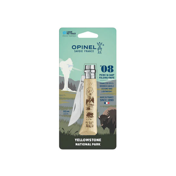 Opinel No. 8 National Parks Collection (Yellowstone) Stainless-Steel Blade/Beechwood Handle SKU 003246