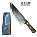 Hand Forged Chef Knife 12.75" Overall 1080 High Carbon Steel Blade/Brown Pakka Wood Handle SKU 20-678BC
