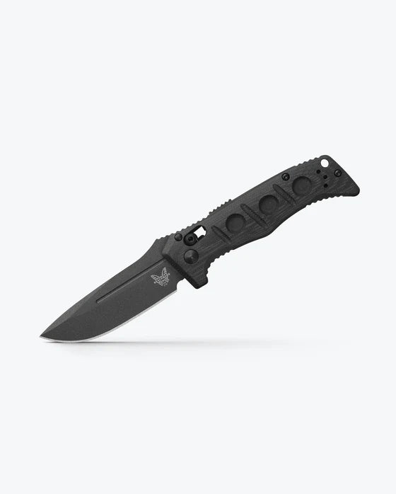 Benchmade Shane Sibert Mini Adamas Automatic Knife Gray CPM-CruWear Tool Steel Blade/Black G10 Handle SKU 2730GY-1