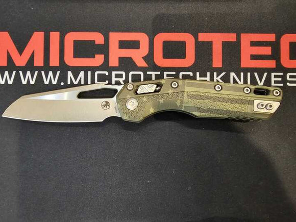 Microtech MSI RAM-LOK Knife Apocalyptic M390MK Stainless-Steel Blade/OD Green Flag Polymer Handle SKU 210T-10APPMODFLAG