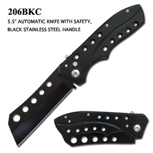 Automatic Knife 9.5" Overall w/Safety Lock Black SKU 206BKC