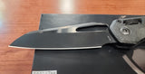 Microtech Signature Series MSI RAM-LOK Knife Black DLC Bohler M390MK Steel Blade/Fluted Carbon Fiber Handle SKU 210-1DLCTFLCFS