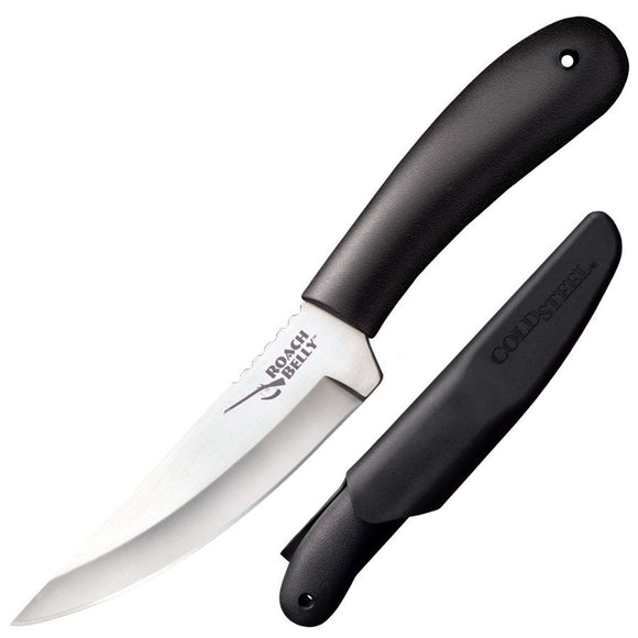 Cold Steel Roach Belly Fixed Blade Knife w/Sheath German 4116 Stainless-Steel Blade/Black High Impact Poly. Handle SKU CS-20RBC