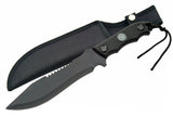Militant Defender Knife 12" w/Sheath Black Stainless-Steel Blade/Black Handle with Inlayed Compass SKU 210987