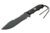 Militant Defender Knife 12" w/Sheath Black Stainless-Steel Blade/Black Handle with Inlayed Compass SKU 210987