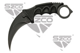 Karambit Knife w/Sheath Black Stainless-Steel Blade/Black ABS Handle SKU 211431-BK