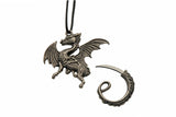 Dragon Necklace with Hidden Blade on Black Cord 3.75" Overall Stainless-Steel Blade/Zinc Aluminum Alloy Body SKU 211586