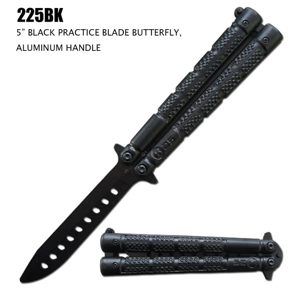 Butterfly Training Knife Black Stainless Steel Blade & Aluminum Handle SKU