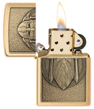 Zippo Odin Emblem Brushed Brass Windproof Lighter