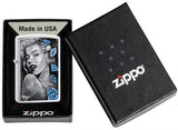 JDH- Blue Diamonds Brushed Chrome Zippo Lighter