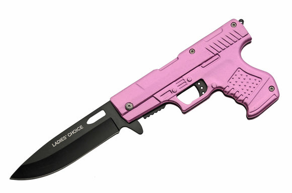 Spring Assist Ladies Choice Gun Folding Knife SKU 300227-PK