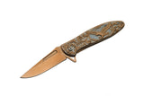 Assist Open Eagle Rose Gold Folder Knife SKU 300429-RG