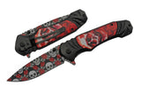 Rose Skull Linerlock Knife SKU 300505