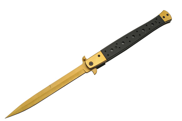 Rite Edge Jumbo Spring Assist Folding Knife Black G10 SKU 300540-GD