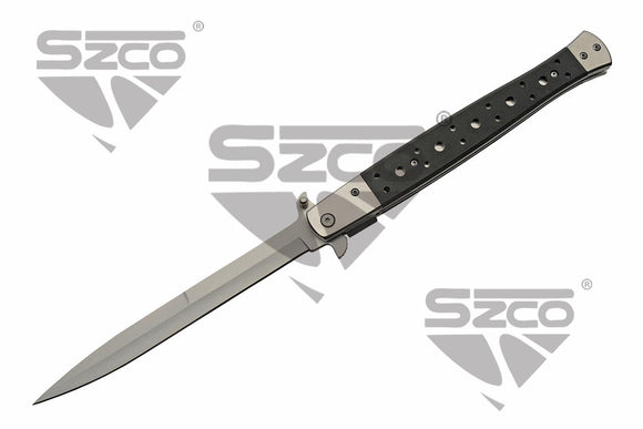 Rite Edge Jumbo Spring Assist Folding Knife Black G10 SKU 300540-SL