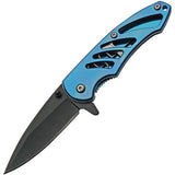 Blue Folding Knife with Black Blade SKU 300523-BL