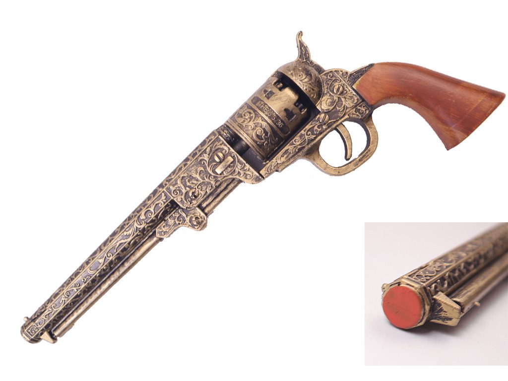 Foam Prop Cosplay Revolver Pistol in Bronze 13.5
