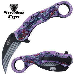 Snake Eye Tactical Karambit Spring Assist Knife SKU SE-5326PR