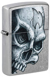 Skull and Flame  Street Chrome Zippo Lighter