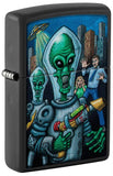 Alien Attack Design Black Matte Zippo Lighter