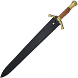 Medieval Warrior Fantasy Sword w/Leather Sheath 440 Stainless-Steel Blade/Wood Handle with Brass Pommel 40" Overall SKU WT-6001