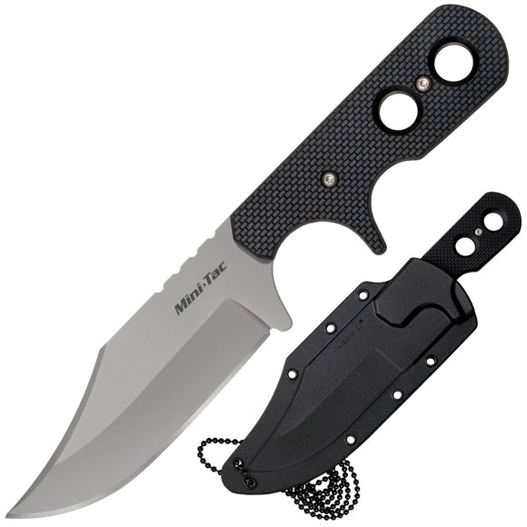 Cold Steel Mini Tac Bowie Fixed Blade Knife with Sheath SKU CS49HCF
