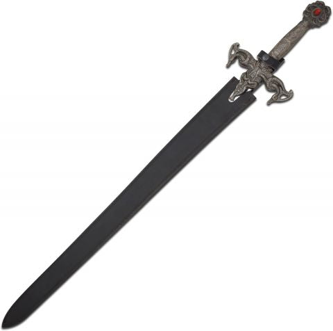 Medieval Warrior Handmade Fantasy Serpentine Sword with Case SKU KT-1837