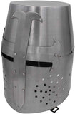 Crusader Helmet Silver Wearable Padded 18-gauge Carbon Steel w/Stand SKU TC-2204SL