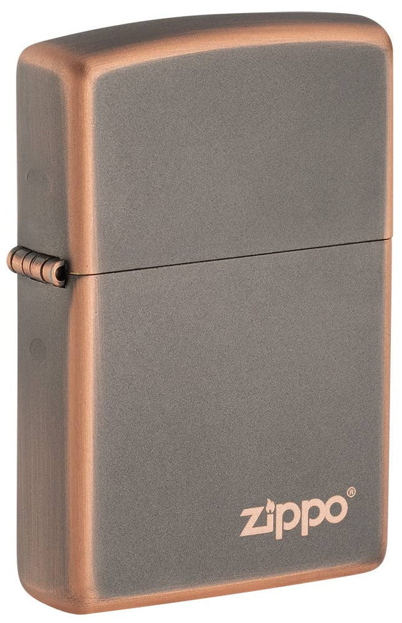 Zippo Rustic Bronze Zippo Logo Lighter SKU 49839ZL-000003