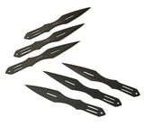 6 Piece Throwing Knife Set w/Carrying Case 5.5" Overall Black Stainless-Steel SKU  5640