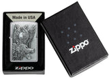 Zippo Wolf Pack Emblem Brushed Chrome Windproof Lighter