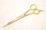 Barber Scissor Gold Straight Stainless Steel 6.5" SKU 858-6