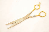 Barber Scissor Gold Straight Stainless Steel 6.5" SKU 858-6