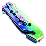 Defender-Xtreme Spring Assist Rainbow Folding Knife SKU 8132