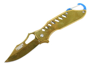 Defender-Xtreme Spring Assist Folding Knife Carabiner Clip SKU 9272