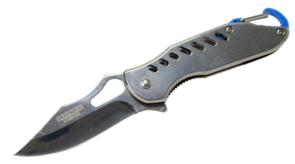 Defender-Xtreme Spring Assist Folding Knife Carabiner Clip SKU 9271