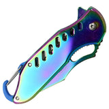 Defender-Xtreme Spring Assist Folding Knife Carabiner Clip SKU 9274