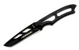 Defender 6.5" Full Tang Hunting Knife w/Sheath & Whistle Black Stainless-Steel/Black Plastic Handle SKU 1793-BK