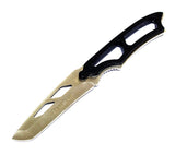 Defender 6.5" Full Tang Hunting Knife w/Sheath & Whistle Stainless-Steel/Black Plastic Handle SKU 1793