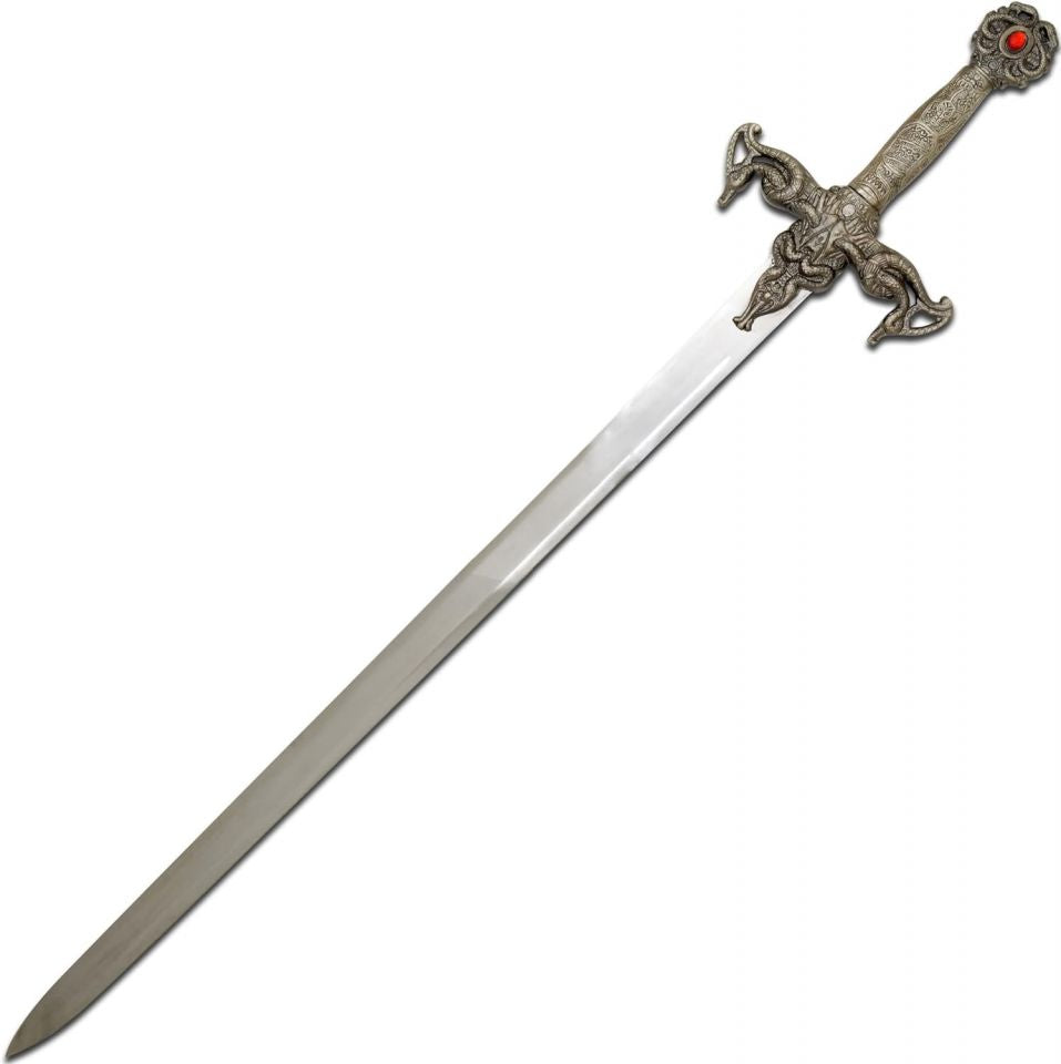 Medieval Warrior Handmade Fantasy Serpentine Sword with Case