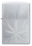 Zippo Luxury Leaf Design Satin Chrome Windproof Lighter
