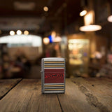 Zippo Woodgrain Design Brushed Chrome Windproof Lighter
