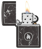 Zippo Marble Flame High Polish Black Windproof Lighter