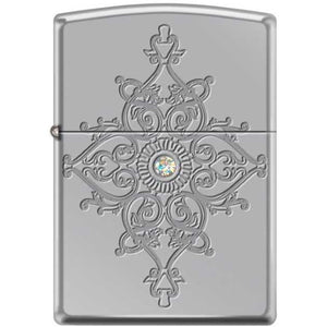 Zippo Deep Carved Heavy Walled Armor with Large Stone 34592 SKU 853927