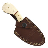Defender-Xtreme 7" Handmade Skinner Knife w/Leather Sheath Black Stainless-Steel Blade/Bone Handle SKU 9045