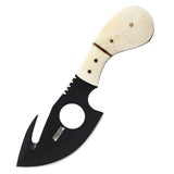Defender-Xtreme 7" Handmade Skinner Knife w/Leather Sheath Black Stainless-Steel Blade/Bone Handle SKU 9045