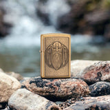 Zippo Odin Emblem Brushed Brass Windproof Lighter
